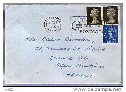 Angleterre Grande Bretagne Lettre CAD Sheffield 31-10-19?? / Tp Queen Elizabeth Pour Grasse France - Covers & Documents