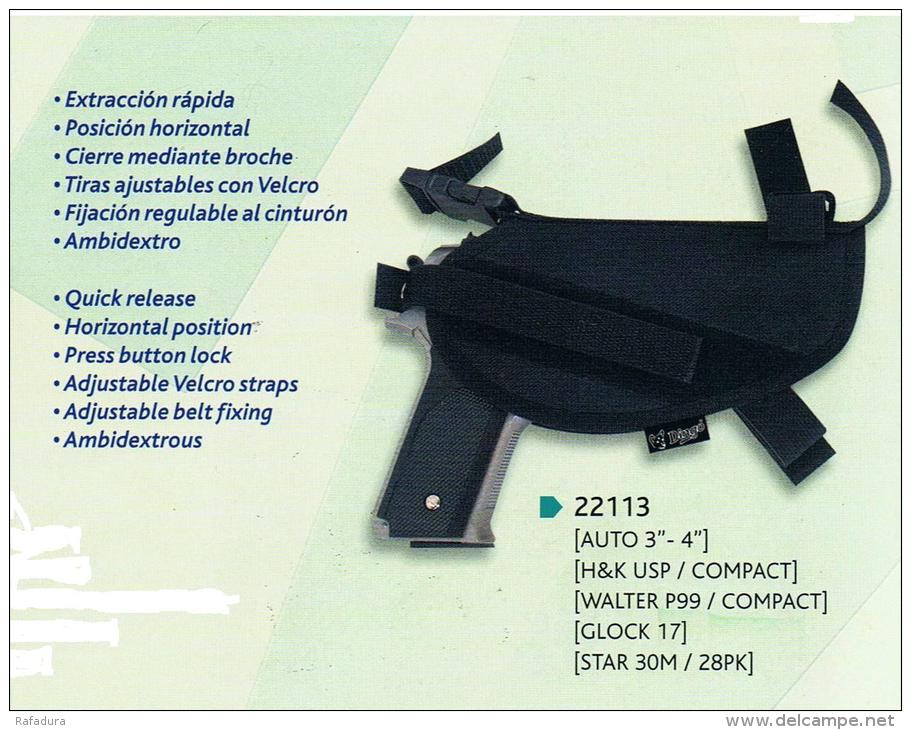 Holster 22113 En Cordura Pour Auto 3/4 Star HK USP GLOCK 17 - Armas De Colección