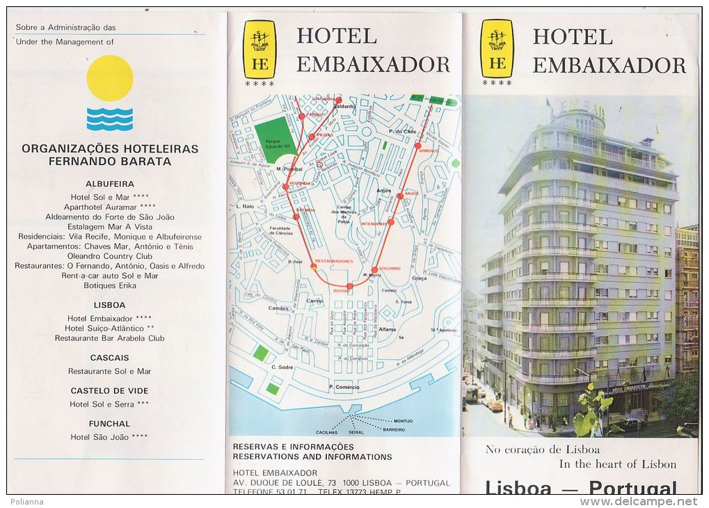 B0871 - Brochure Illustrata PORTOGALLO - LISBOA - HOTEL EMBAIXADOR Anni '80 - ALBERGHI - Turismo, Viaggi