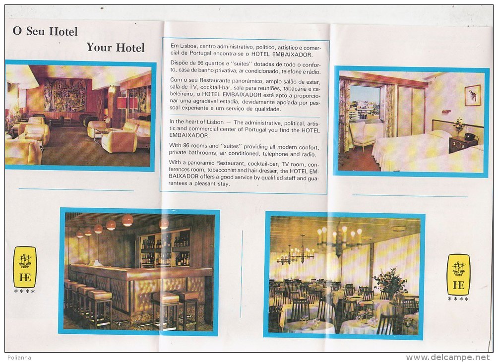 B0871 - Brochure Illustrata PORTOGALLO - LISBOA - HOTEL EMBAIXADOR Anni '80 - ALBERGHI - Turismo, Viaggi
