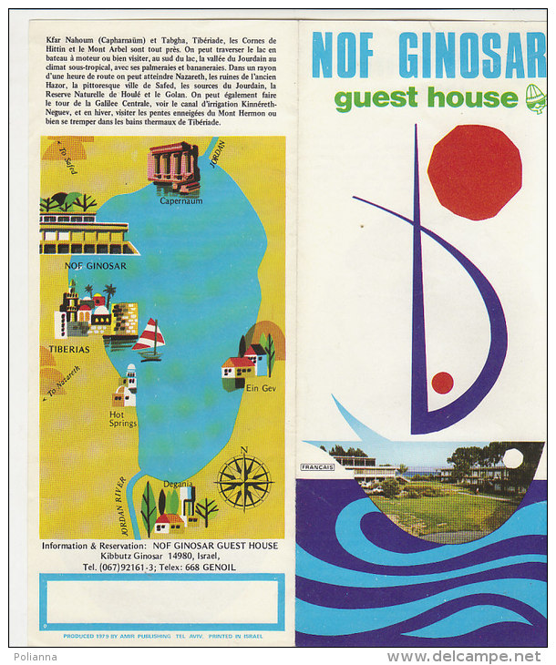 B0873 - Brochure Illustrata ISRAELE - NOF GINOSAR GUEST HOUSE 1979 - ALBERGHI - Turismo, Viaggi