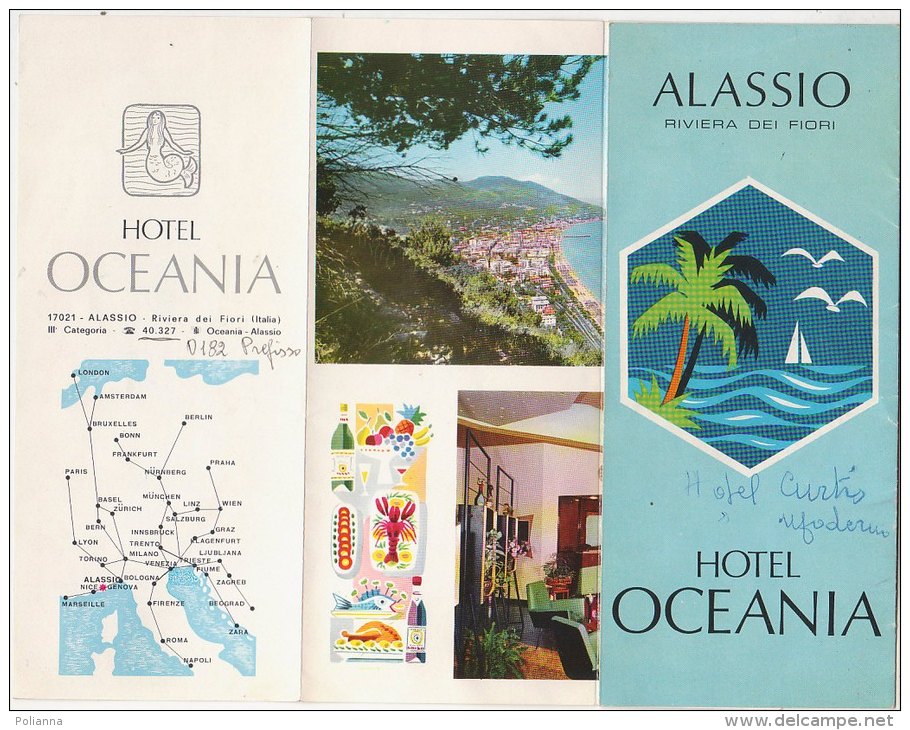 B0878 - Brochure Illustrata SAVONA - ALASSIO - HOTEL OCEANIA Ed. Spiga Anni '60 - ALBERGHI - Turismo, Viaggi