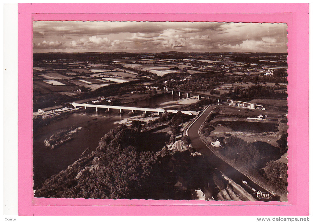 DIOU (03) / CPSM Gd Format  / Vue  Générale Aérienne Et Les Deux Ponts Sur La Loire - Autres & Non Classés