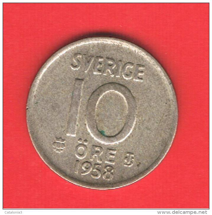 PLATA - SILVER - ARGENT $ SUECIA - SWEDEN - SUÈDE = 10 Ore 1958  KM823 - Sonstige & Ohne Zuordnung