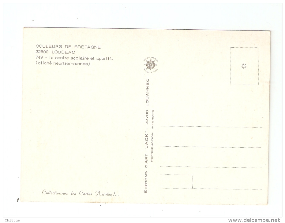 CSM : 22 - Côtes D´Armor : Loudéac : Vue Aérienne : Le Centre Scolaire & Sportif + Maisons, Immeubles, Campagne ... - Loudéac