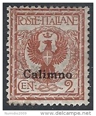1912 EGEO CALINO AQUILA 2 CENT MH * - RR11726 - Egée (Calino)