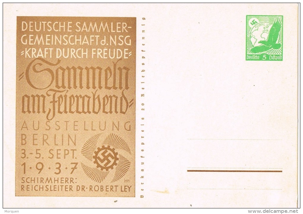 3469. Entero Postal Alemania Reich, Deutsche Sammler. Berlin 1937 - Markenheftchen