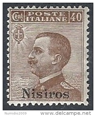 1912 EGEO NISIRO EFFIGIE 40 CENT MH * - RR11728 - Egeo (Nisiro)