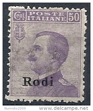 1912 EGEO RODI EFFIGIE 50 CENT MNH ** - RR11729 - Egée (Rodi)