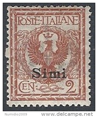 1912 EGEO SIMI AQUILA 2 CENT MH * - RR11729 - Egée (Simi)