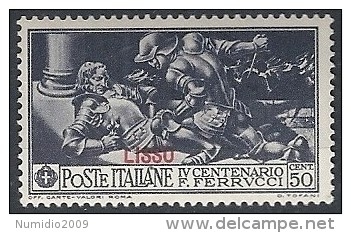 1930 EGEO LIPSO FERRUCCI 50 CENT MH * - RR11732 - Egée (Lipso)