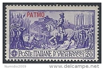 1930 EGEO PATMO FERRUCCI 20 CENT MH * - RR11732 - Egée (Patmo)