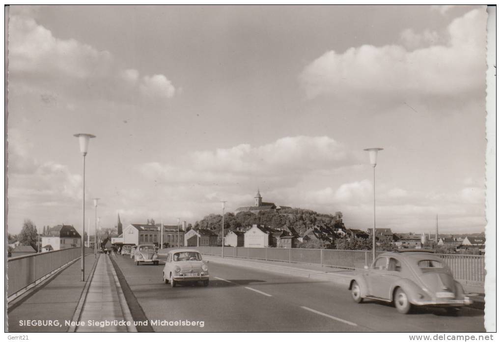 5200 SIEGBURG, Neue Siegbrücke Und Michaelsberg, VW-Käfer / Coccinelle / Beetle / FIAT 500 - Siegburg