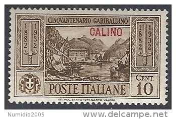 1932 EGEO CALINO GARIBALDI 10 CENT MH * - RR11737 - Egée (Calino)