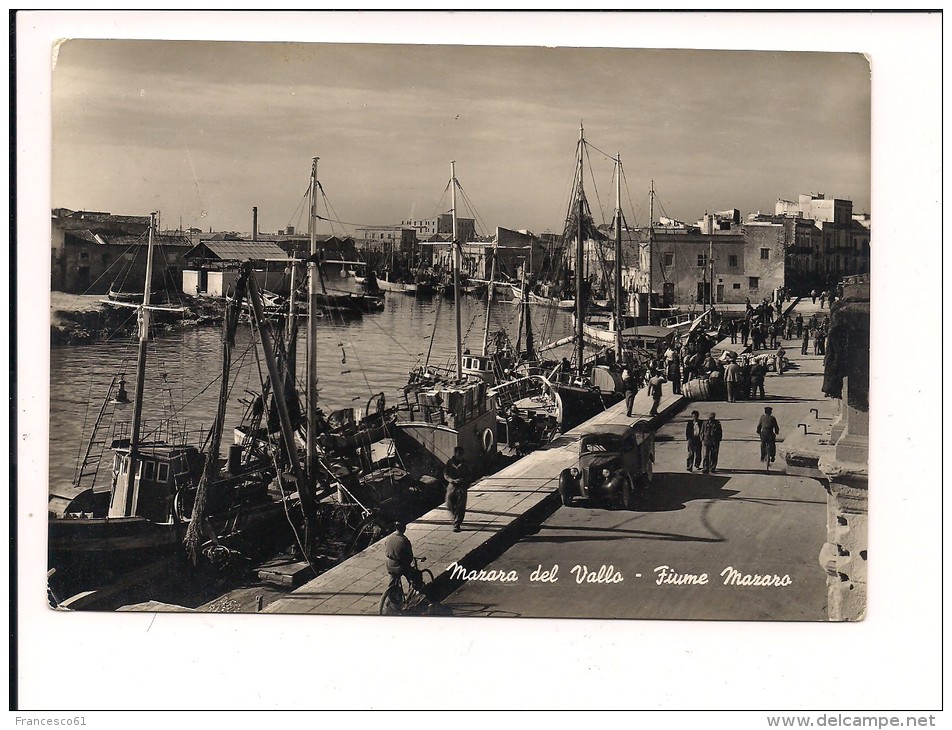 $3-3178 Sicilia Mazara Del Vallo Trapani Viaggiata 1954 Francobollo Strappato - Mazara Del Vallo