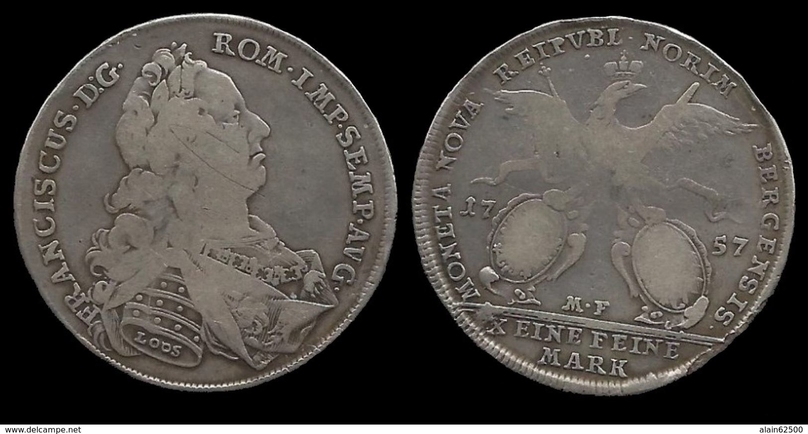 ALLEMAGNE . NURENBERG . FRANCOIS I DU SAINT - EMPIRE .  ( 1745 . 1765 ) . THALER  . 1757 - Taler & Doppeltaler