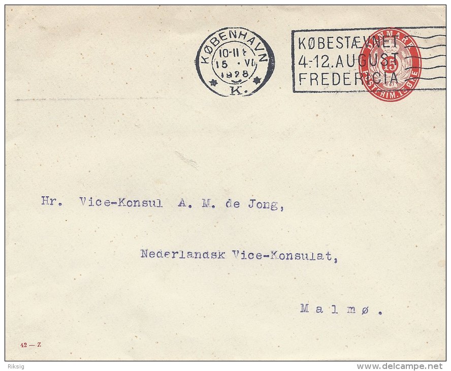 Postal Stationery  - Consulate Mail. Nederland. Sent To Sweden 1928     # 688 # - Ganzsachen