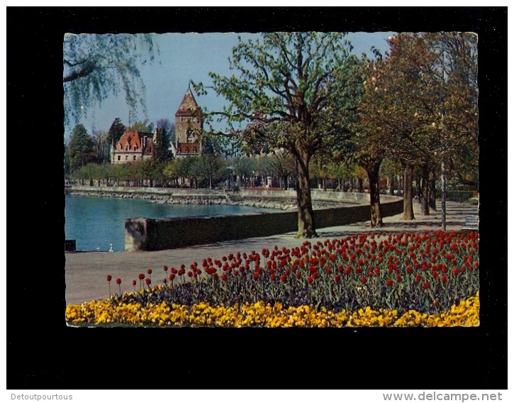 OUCHY LAUSANNE Vaud Suisse : Les Quais Fleuris ( Cachet Postal Centenaire Première Ascension Du Cervin 1865 1965 - Lausanne