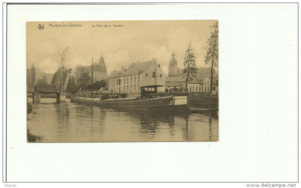 Merbes Le Château Pont De La Sambre Péniche - Merbes-le-Château