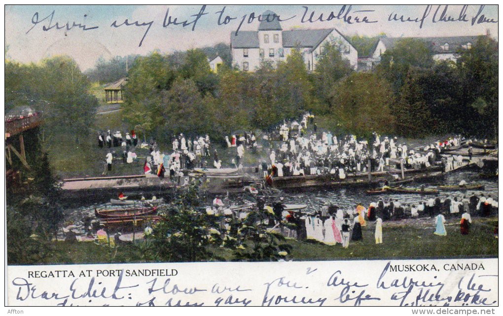 Regatta At Port Sandfield Muskoka 1905 Postcard - Muskoka