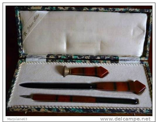 COFFRET PRESTIGE JOHANN FABER : SCEAU, COUPE-PAPIER & PORTE-PLUMES - Cachets