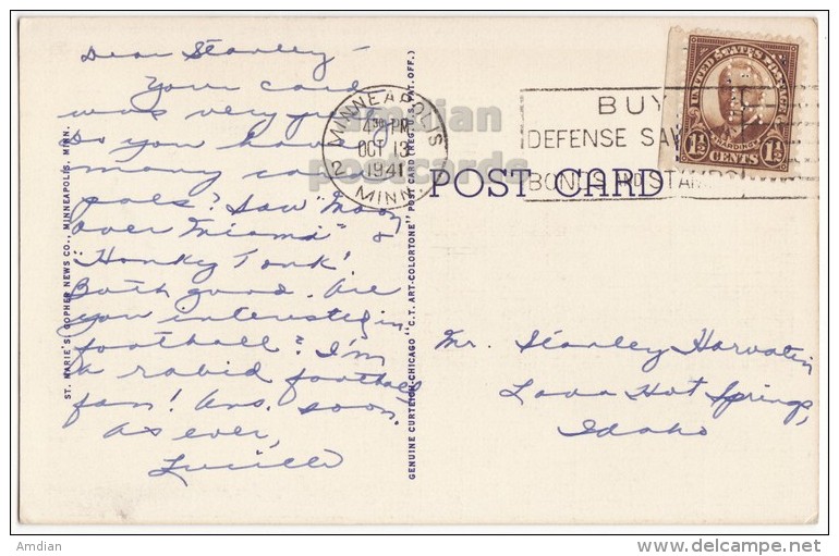 USA, MINNEAPOLIS MN ~ ROUND TOWER~FORT SNELLING ~1940s MINNESOTA Vintage Postcard  [3997] - Minneapolis