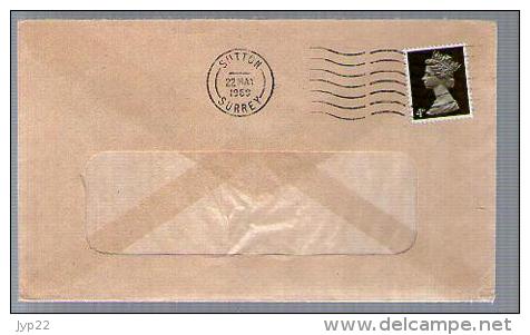 Angleterre Grande Bretagne Lettre Cover CAD Sutton Surrey 22-05-1969 / Tp Queen Elizabeth - Lettres & Documents