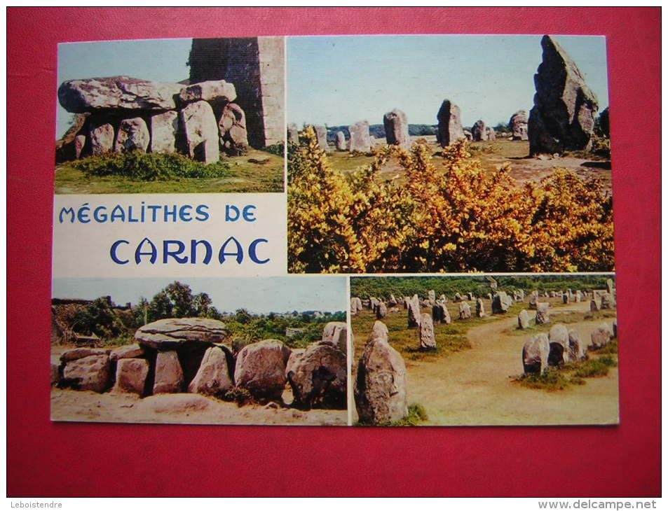 CPM  MEGALITHES DE CARNAC   MULTI VUES    VOYAGEE 1975 TIMBRE - Dolmen & Menhirs