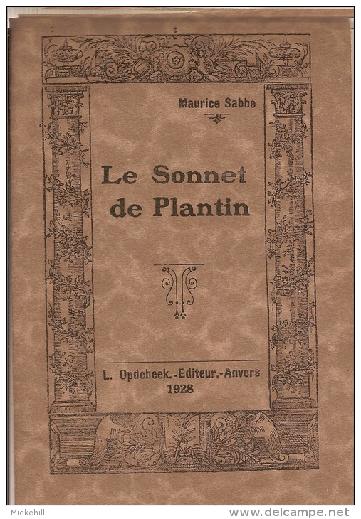 ANTWERPEN-M.SABBE-LE SONNET DE PLANTIN-imprimerie-typographie-compas-Moretus-Antwerpen-drukkerij- - 1901-1940