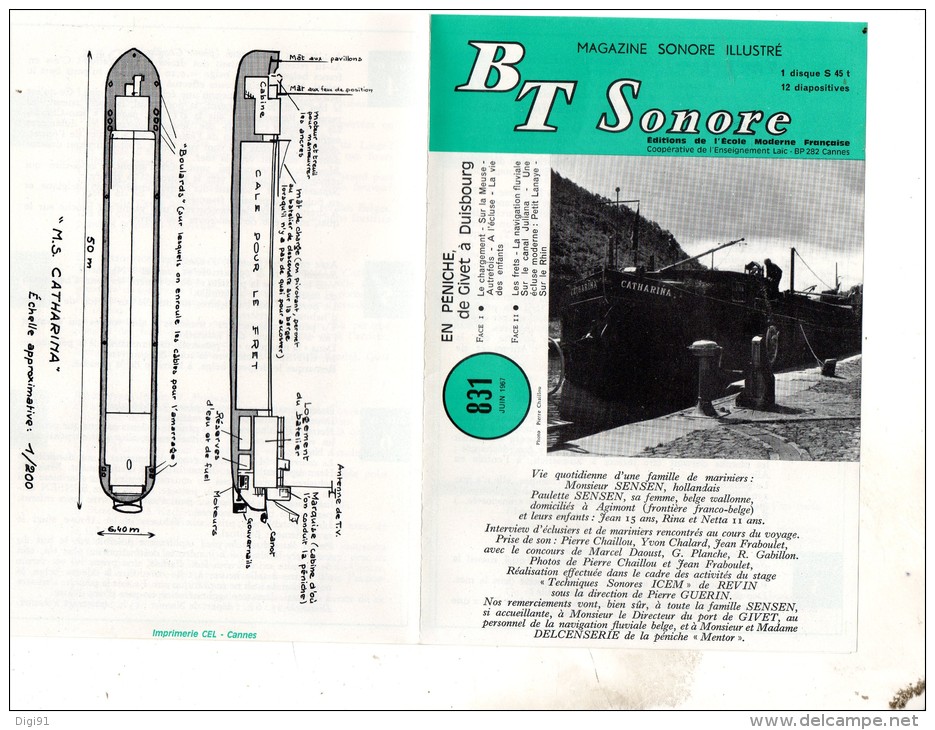 EN PENICHE DE GIVET A DUISBOURG ( Diapositives / Disque 45 T ) EDITIONS ECOLE MODERNE FRANCAISES - Altri & Non Classificati