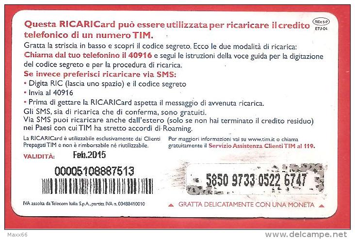 ITALIA - TIM - RICARICARD - RICARICA - TIM YOUNG - SCAD. FEBBRAIO 2015 - 5 EURO - Schede GSM, Prepagate & Ricariche