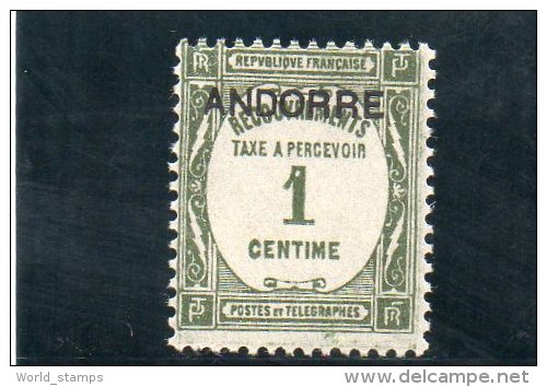 ANDORRE FRANCAISE 1931-2 TAXE * - Ungebraucht