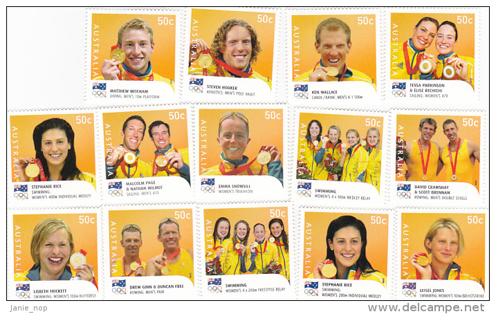 Australia 2008 Beijing Olympics Gold Medallist Set  MNH - Summer 2008: Beijing