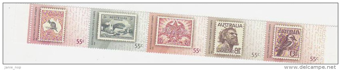Australia 2009 Australia Post 200 Years Australia Favourite Stamps Strip 5 MNH - Feuilles, Planches  Et Multiples