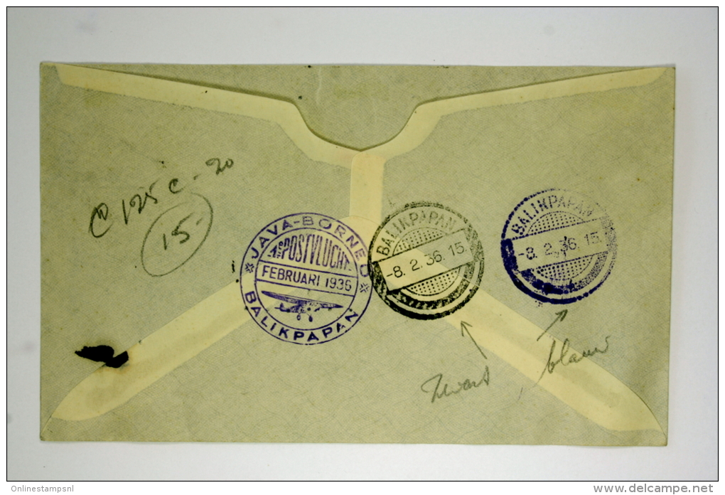 Netherlands East Indies  Airmail Cover First Flight Batavia - Balipapan, Java Borneo 1936, Cat Nr 125 C - Indie Olandesi