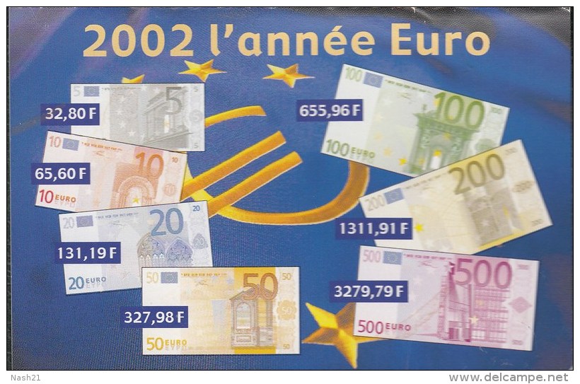 2002 - Petit Calendrier '' Euro '' - 65 Mm  X 100 Mm - Tamaño Pequeño : 2001-...