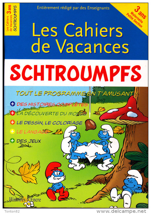 Cahier De Vacances " SCHTROUMPFS "  - Pour 3 Ans Maternelle Petite Section - 0-6 Jaar