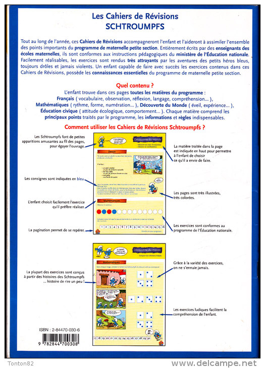 Cahier De Vacances " SCHTROUMPFS "  - Pour 3 Ans Maternelle Petite Section - 0-6 Jaar