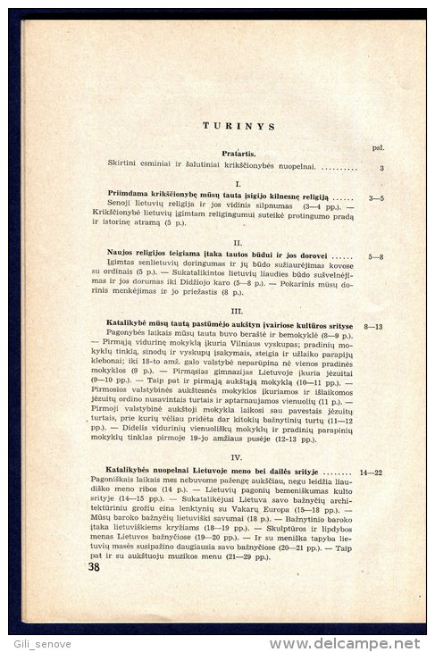 1938 Lithuania Lietuva /Christianity Merits To Our Nation/ Krikscionybes Nuopelnai Cesnys - Libri Vecchi E Da Collezione