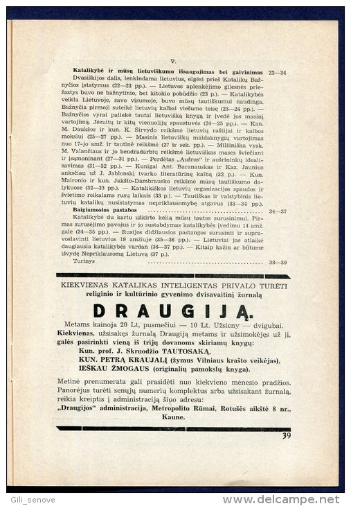 1938 Lithuania Lietuva /Christianity merits to our nation/ Krikscionybes nuopelnai Cesnys