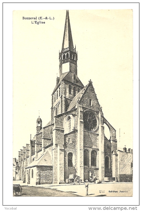 Cp, 28, Bonneval, L'Eglise, écrite - Bonneval