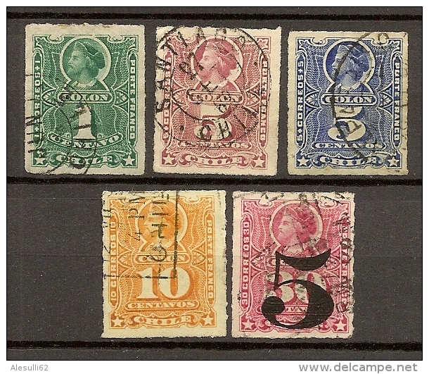 CHILE  CILE   N. 21-23-24-25-41/US  -  1878/1900  -   Lot Lotto - Chili