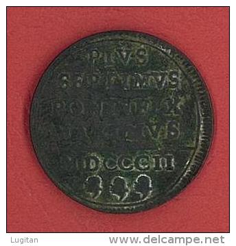 PAPAL STATE - STATO PONTIFICIO PIO VII - 1 BAIOCCO 1802 ROMA  - ANNO II - BUONE CONDIZIONI - NON PULITA - Otros & Sin Clasificación