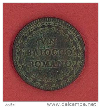 PAPAL STATE - STATO PONTIFICIO 1 BAIOCCO ROMANO CLEMENTE XIII - BUONE CONDIZIONI - NON PULITA - Altri & Non Classificati