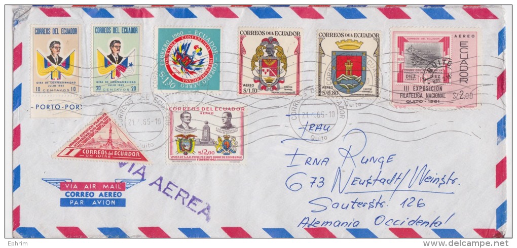 ECUADOR - EQUATEUR - Long Cover Quito 1965 To Germany - Ecuador