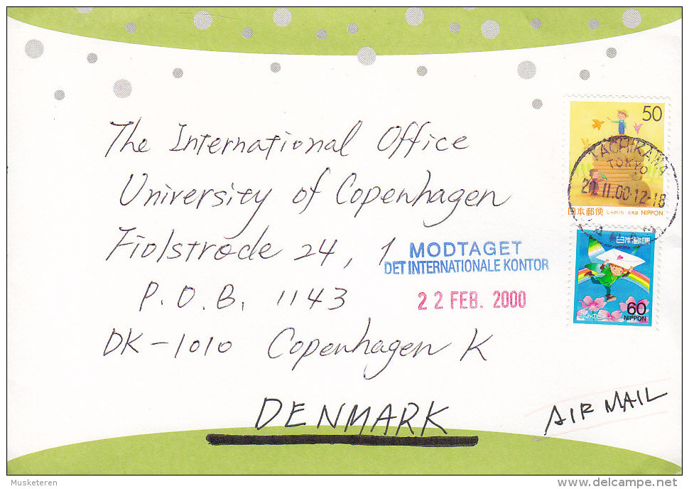 Japan Airmail Deluxe TACHIKAWA 2000 Cover To Denmark - Briefe U. Dokumente