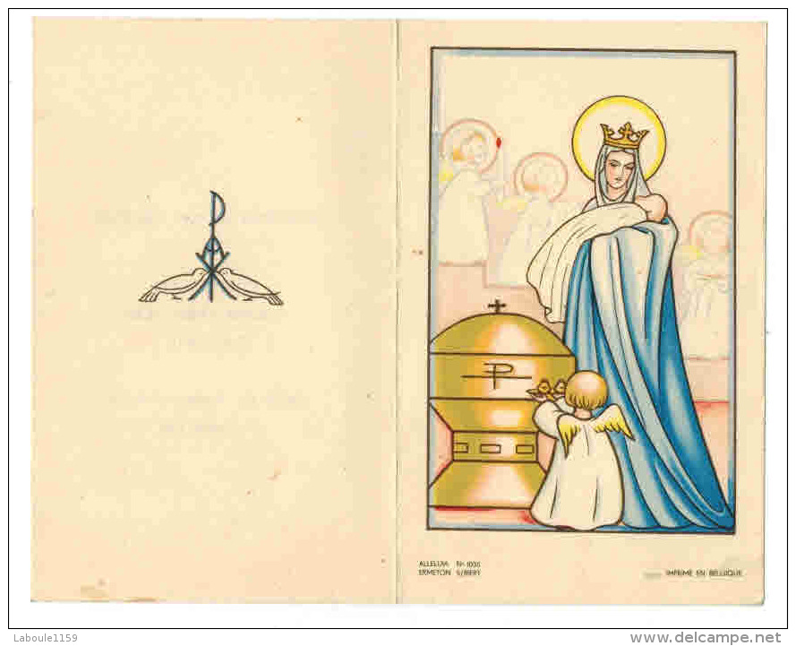 IMAGE PIEUSE Alleluia N° 1035 Ermeton Sur Biert Belgique :  " CARAIL Christian Armand Paul Elie Eglise De  PREIXAN " - Nacimiento & Bautizo
