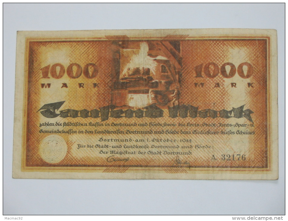 1000 Mark -  1922 - Germany - Dortmund - 1.000 Rentenmark