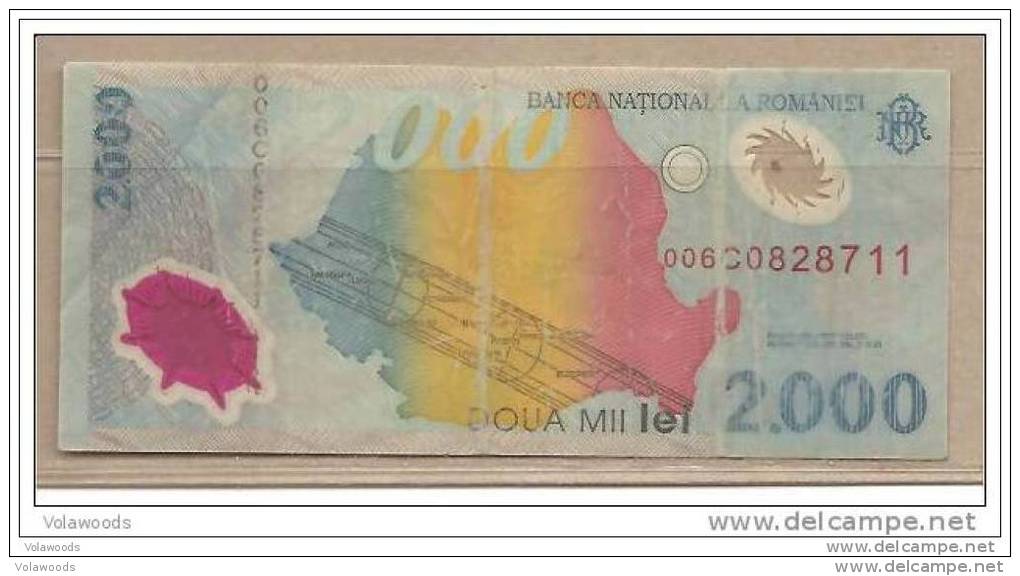 Romania - Banconota Plastificata Circolata Da 2000 Lei - 1999 - - Romania