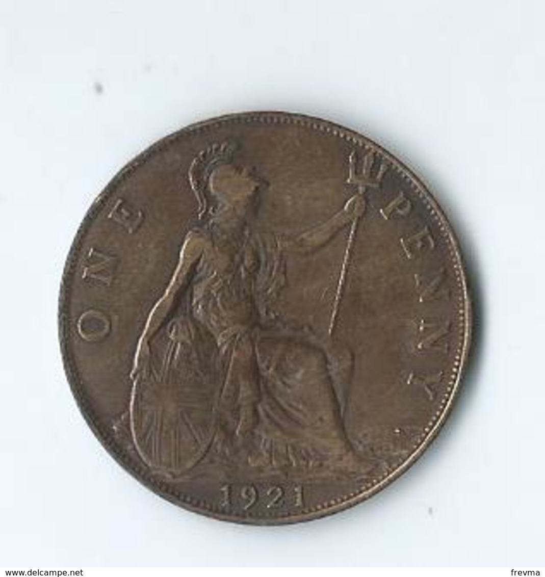 Georgius V Dei Gra Britt Omn Rex Fid Def Imp One Penny 1921 - D. 1 Penny